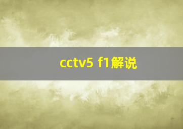 cctv5 f1解说